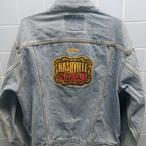 Levis Stitched Network Nashville Star Relaxed Trucker Denim Mens Jacket Sz M